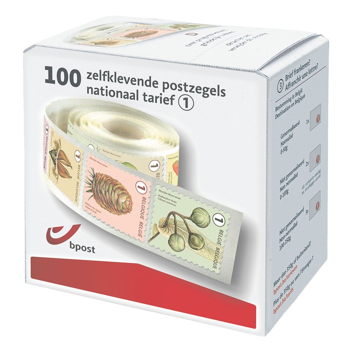 bpost Box met 100 postzegels, tarief 1: nationaal non prior (boomvruchten)