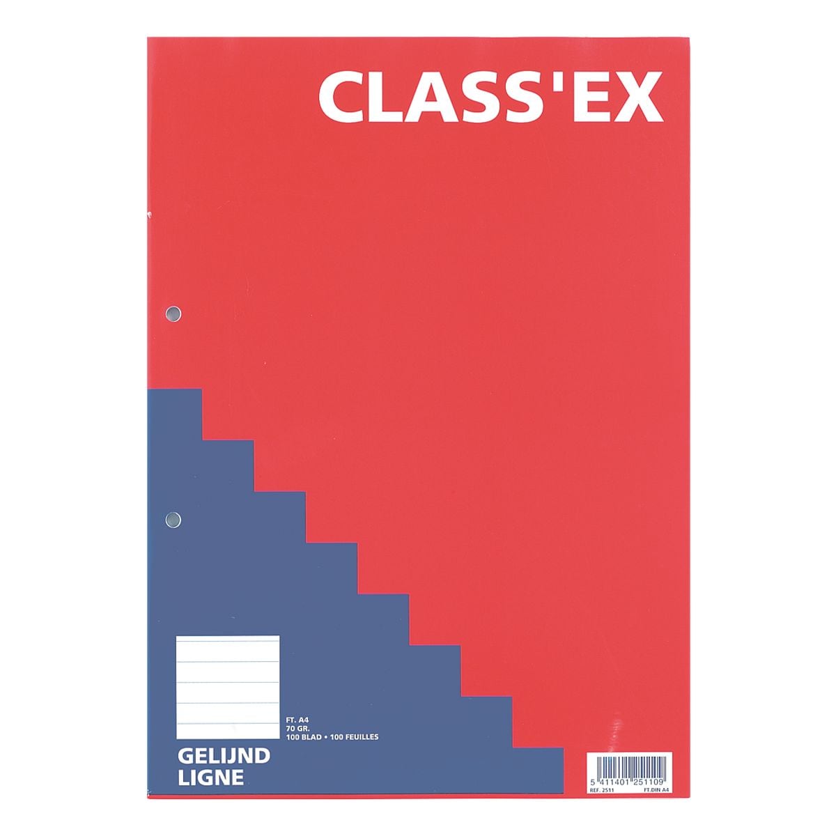 CLASS'EX schrijfblok schoolblok A4 gelinieerd, 100 bladen