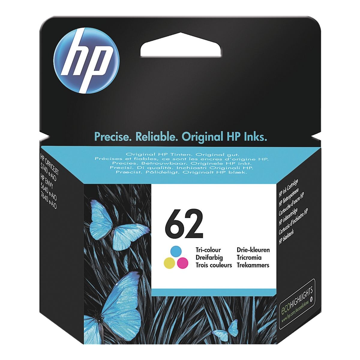 HP Inktpatroon HP 62 CMY, 3-kleurig - C2P06AE