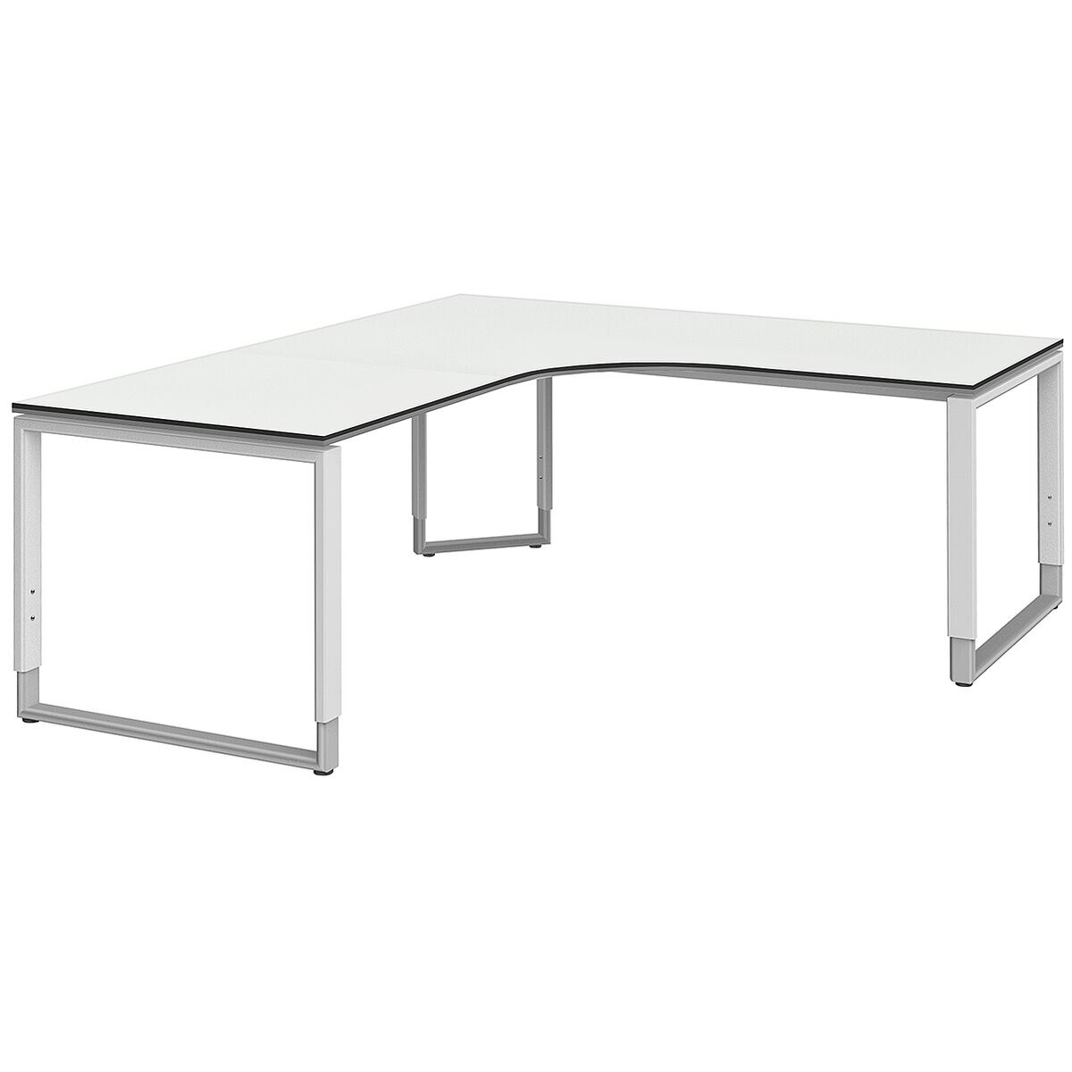 röhr Hoekbureau »Objekt Plus« 180 cm, beugel-poot wit/alukleur