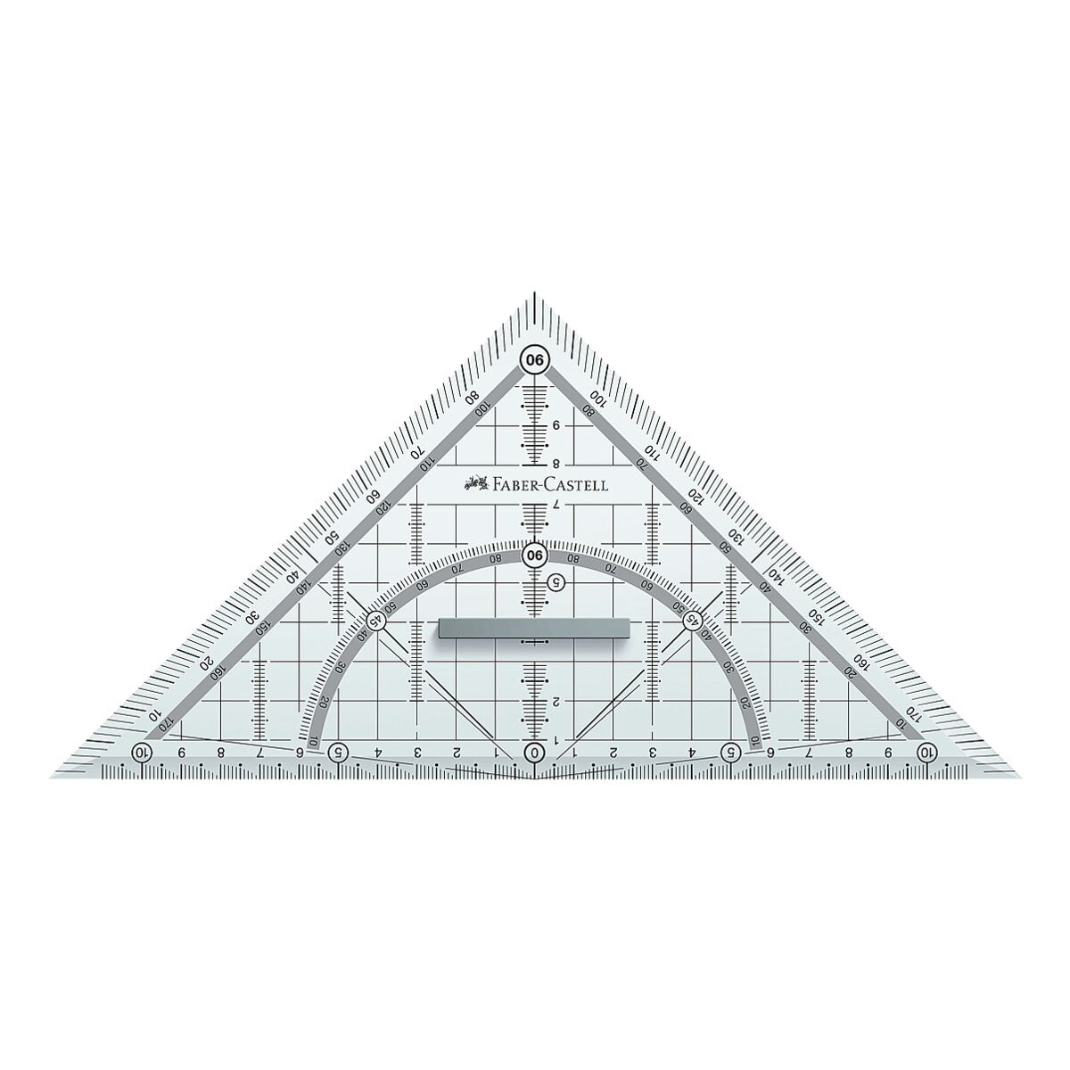 Faber-Castell Geodriehoek 22 cm met op te steken (afneembare) greep