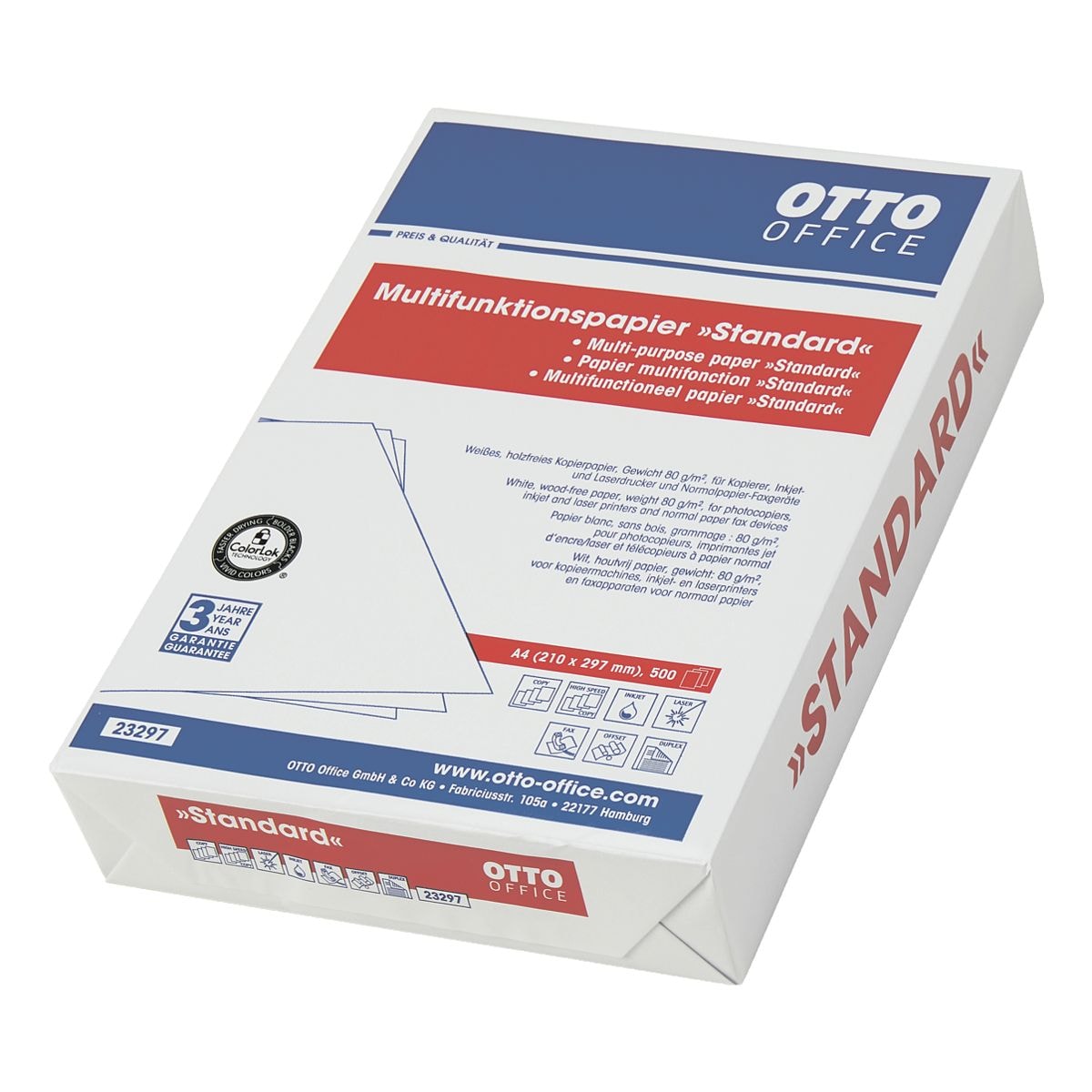 Multifunctioneel papier A4 OTTO Office standaard - 500 bladen (totaal), 80g/m²
