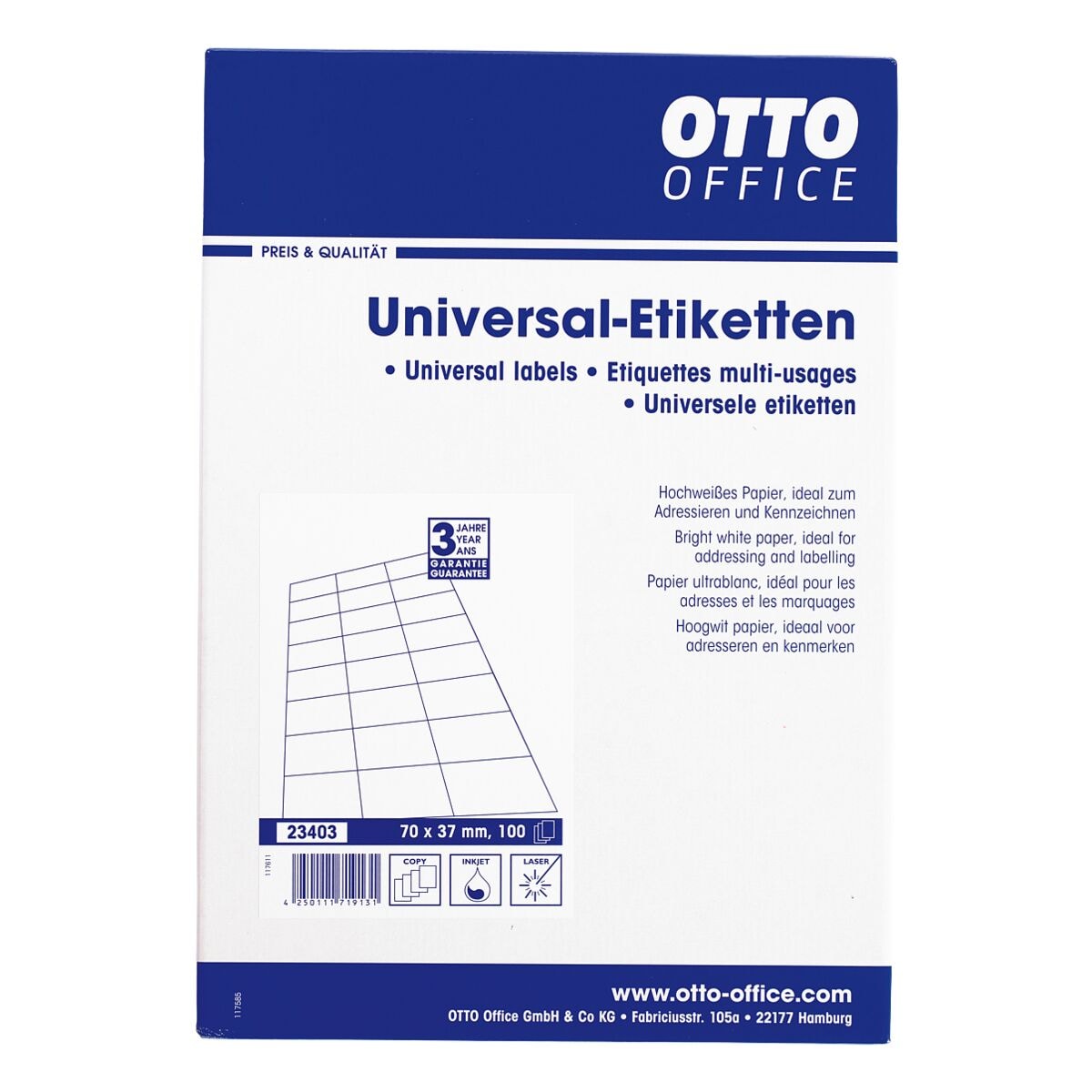 OTTO Office Pak van 2400 universele etiketten - C6 zonder rand