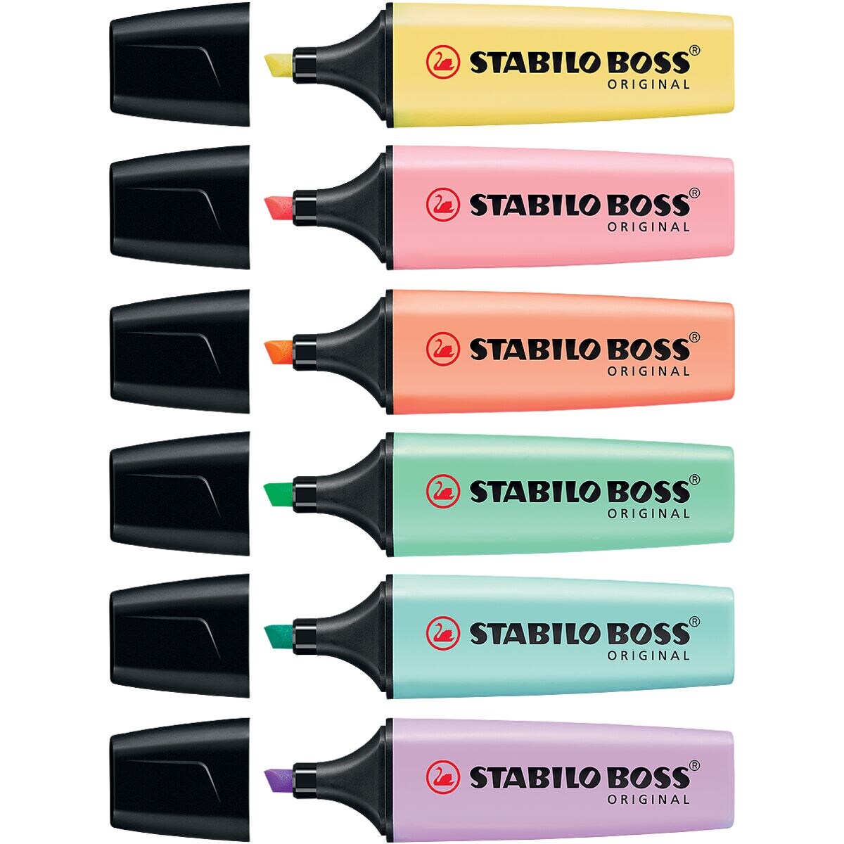 6x STABILO Markeerstift BOSS® Original Pastell schuine punt