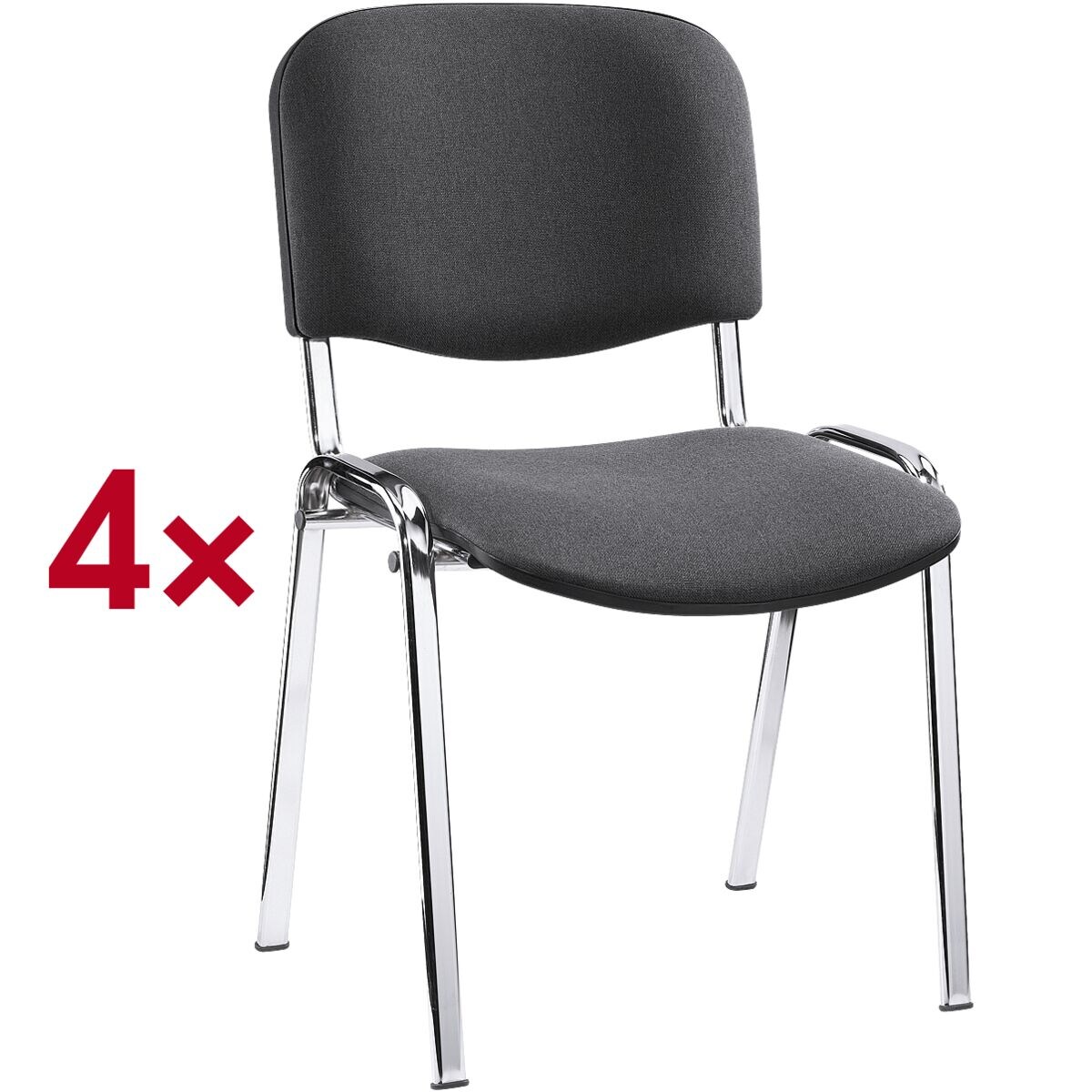 Nowy Styl Set van 4 stapelstoelen »ISO 4L« chroomkleurig onderstel