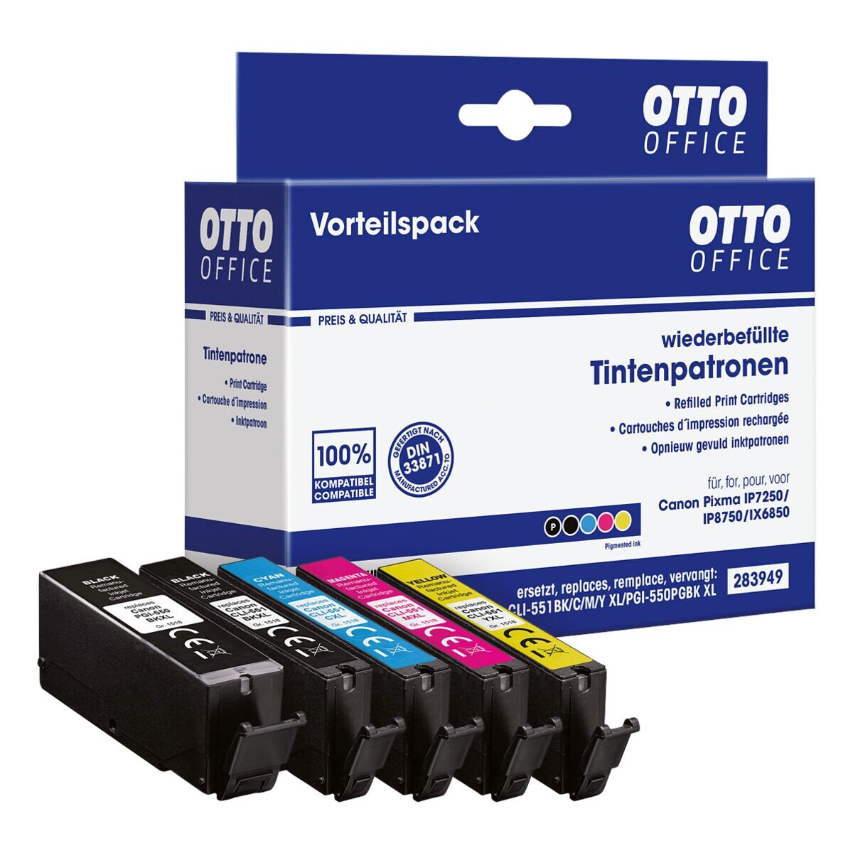 OTTO Office Inktpatronenset vervangt Canon »PGI-550BK XL/ CLI-551 BK/C/M/Y«