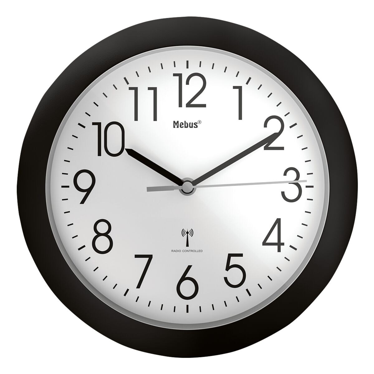 Mebus Radiogestuurde wandklok 52450 Ø 25,5 cm