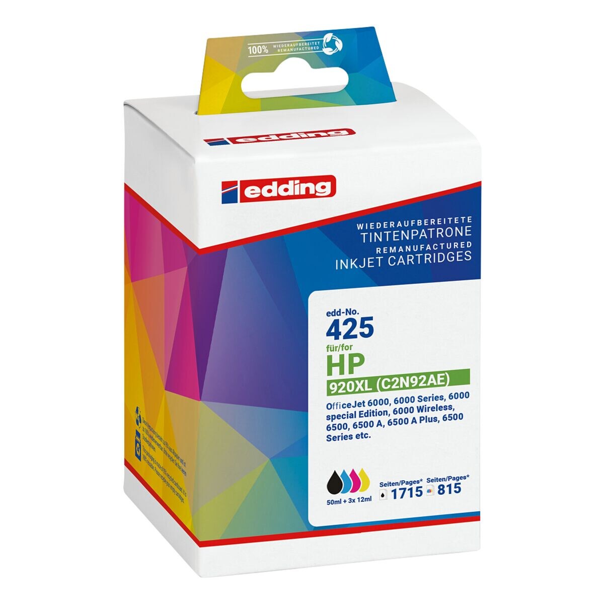 edding Inktpatronenset EDD-425 Multipack vervangt Hewlett Packards 920 XL