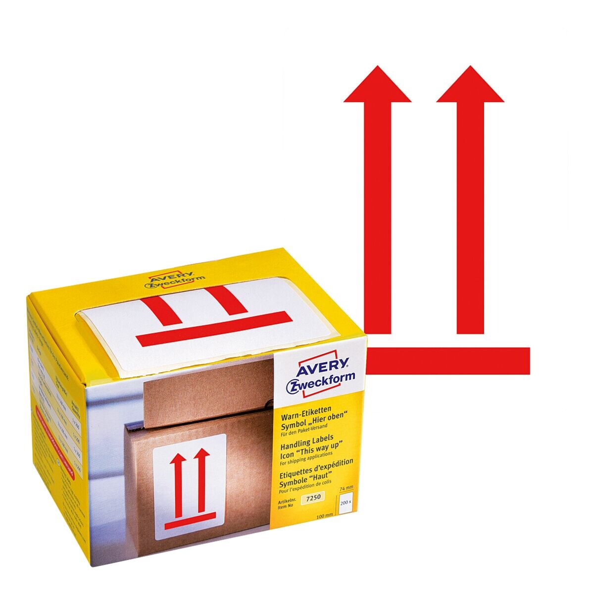 Avery Zweckform Waarschuwingssticker 7250 »Symbool boven«, 74 x 100 mm
