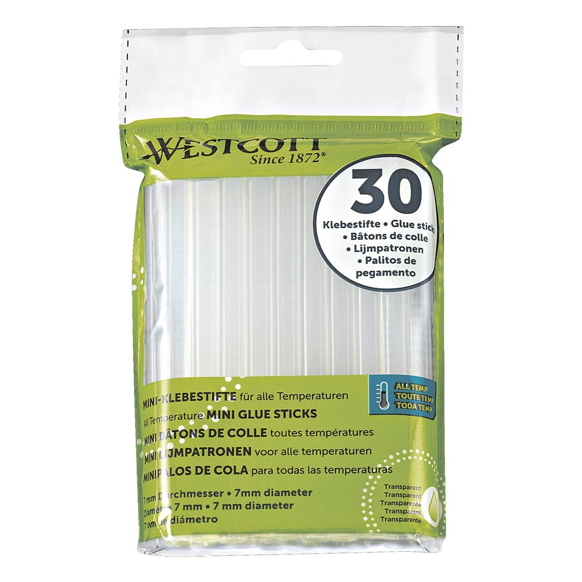 Westcott Pak met 30 mini lijmstiften voor lijmpistolen
