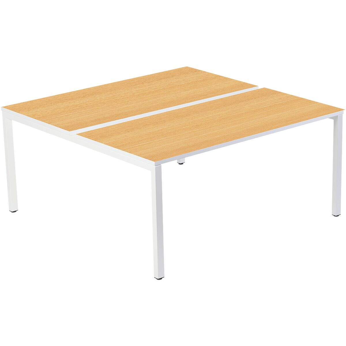 easyDesk by Paperflow Dubbel bureau 140 cm, 4 poten wit