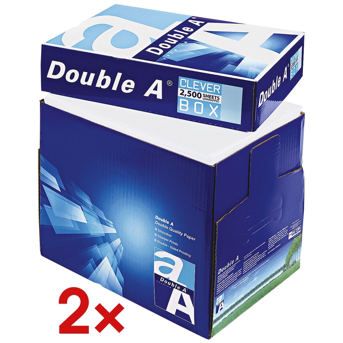 2x Multifunctioneel printpapier A4 Double A - 5000 bladen (totaal)