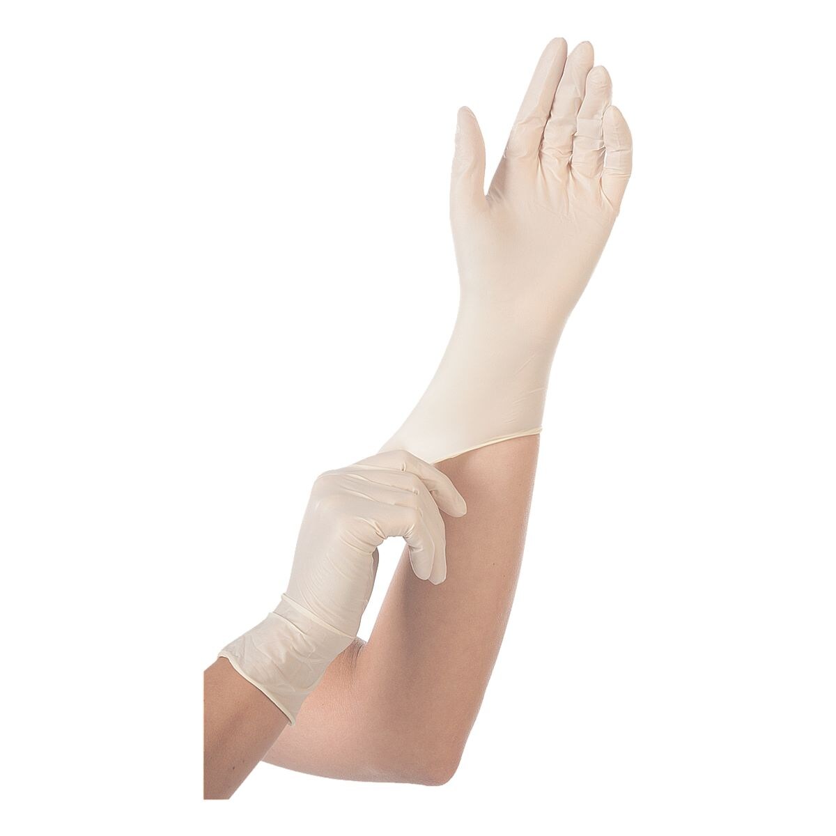 100 Franz Mensch wegwerphandschoenen Grip latex, Maat S wit