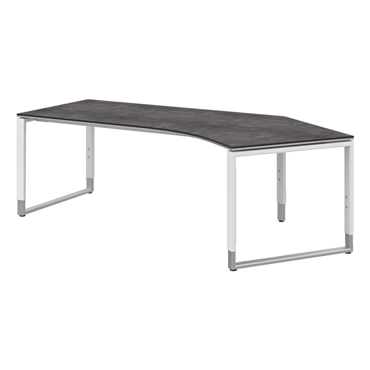 röhr Hoekbureau »Objekt Plus« 217 cm, beugel-poot wit/alukleur