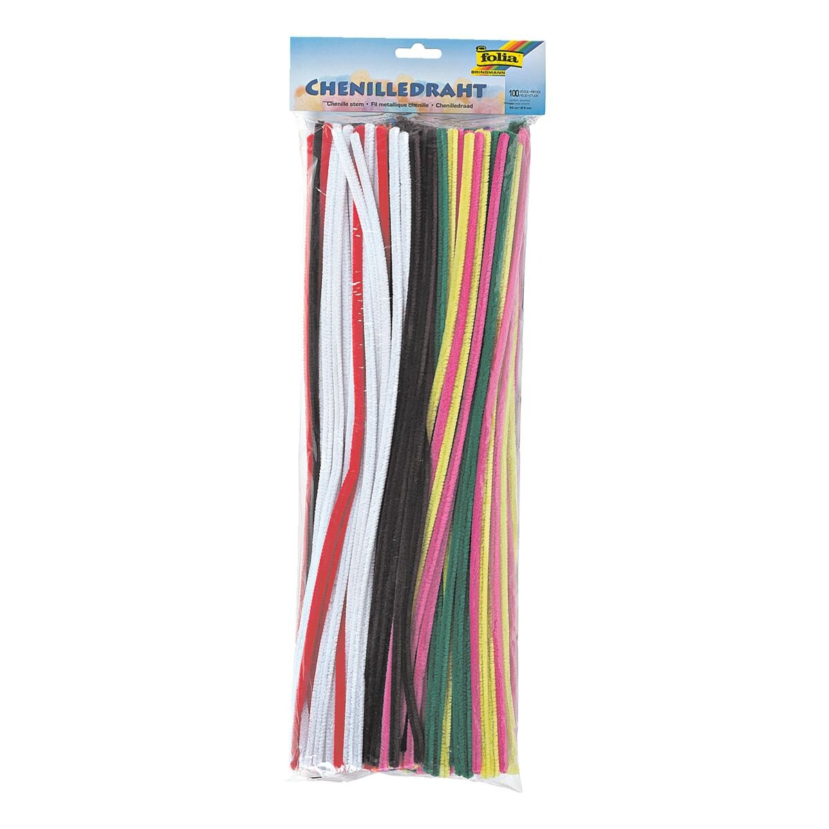 folia Pak met 100 pijoenragers / chenilledraad »Mix bunt« 50 cm Ø 8 mm