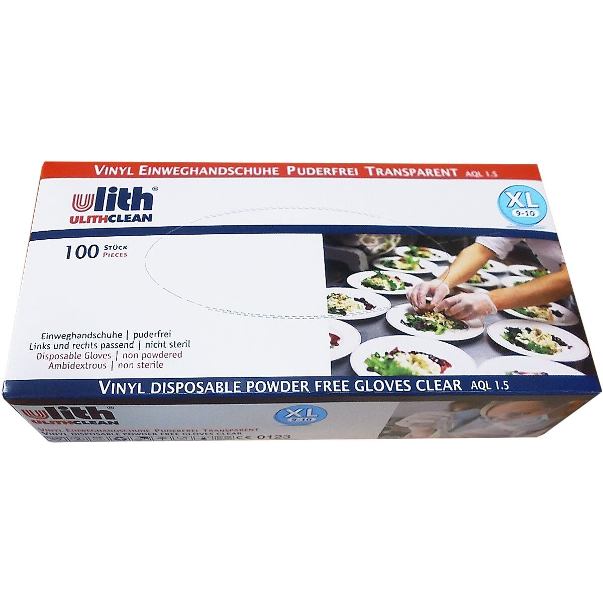 100 Ulith wegwerphandschoenen vinyl, Maat XL transparant
