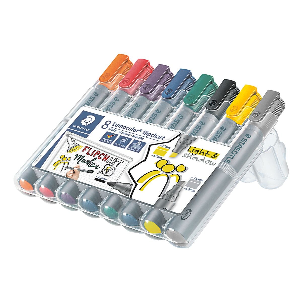 STAEDTLER Doos met 8 flipchart markers »Lumocolor«