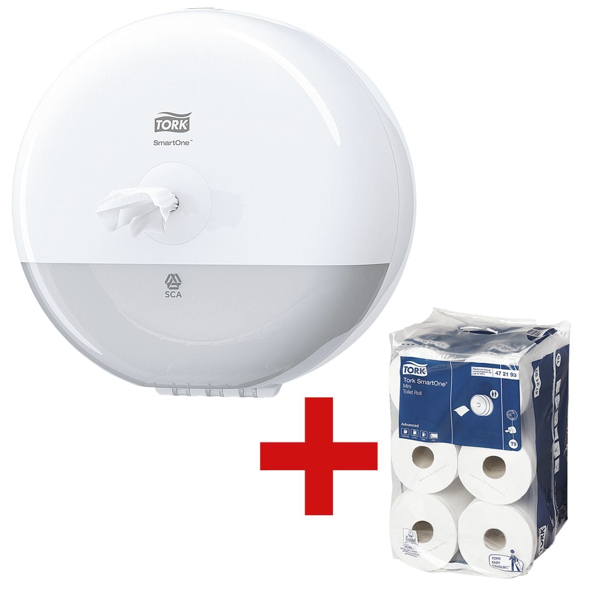 Tork SmartOne® mini toiletpapierverdeler incl. Toiletpapier »SmartOne®« T9 System 2-laags - 12 jumborollen