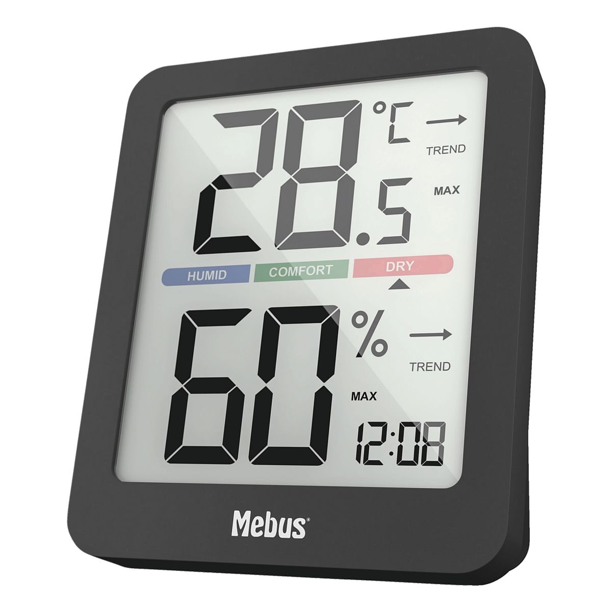 Mebus Digitale thermo-/hygrometer - zwart