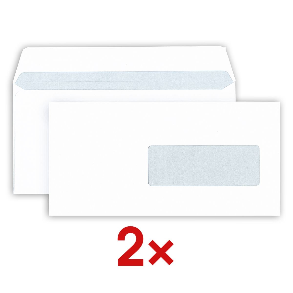 2x Enveloppen Mailmedia, DL+ 80 g/m² met venster - 500 stuk(s) 22,9/-/11,4 1000 enveloppen