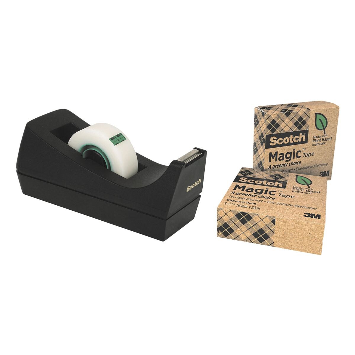 Scotch ACTIE duurzaamheid: tafeldispenser incl. duurzame plakfolievoorziening (3 rollen »Magic Tape 900«)