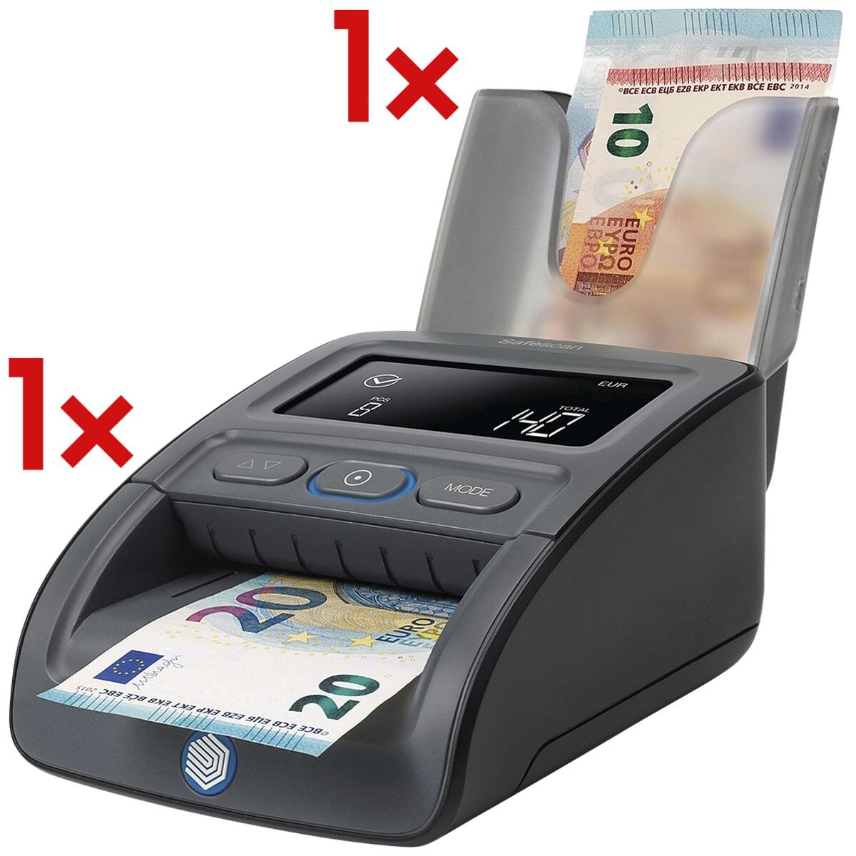 Safescan Biljettenvalider »155-S« incl. bankbiljettenstapelaar »RS-100«