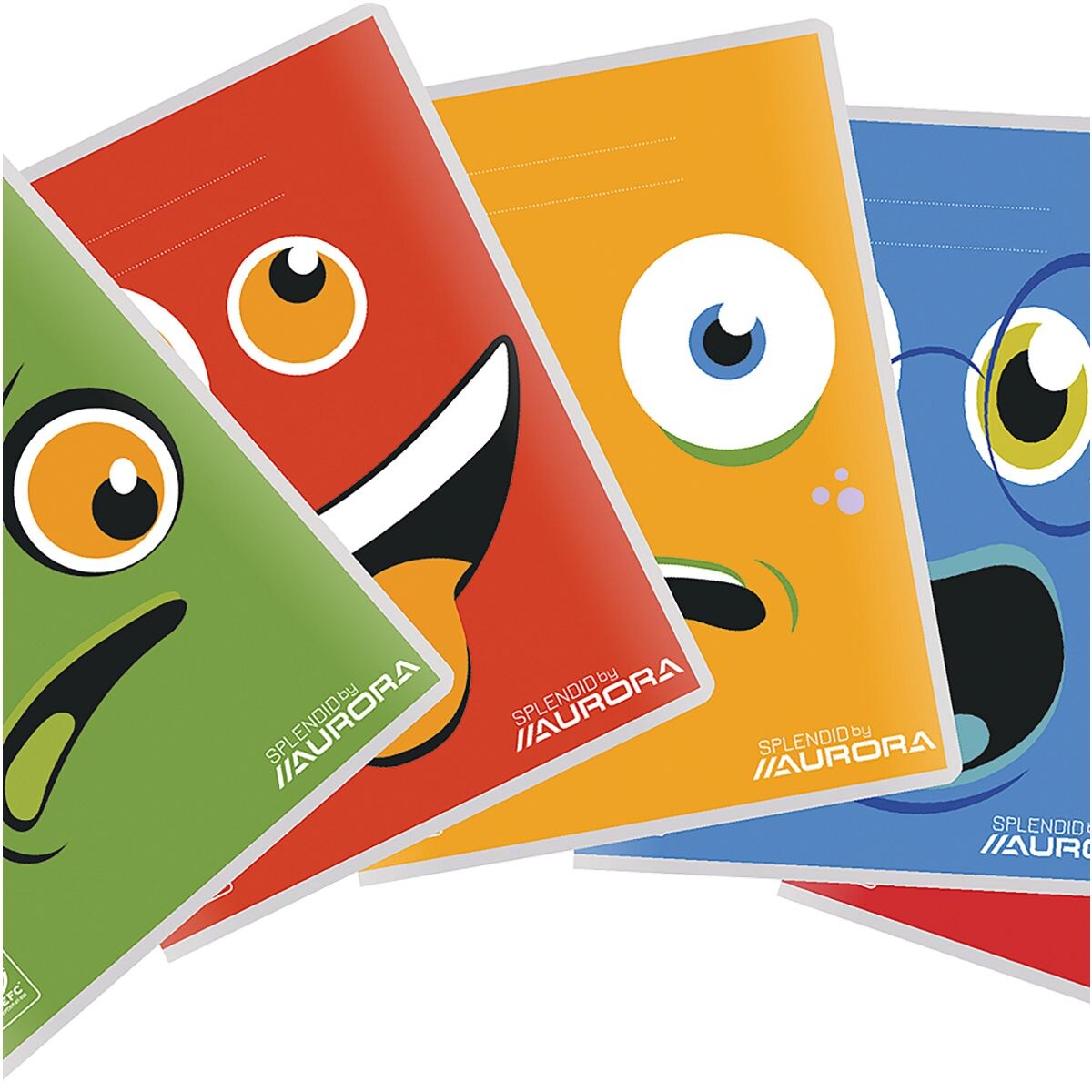 20x Aurora schoolschrift Splendid gezichten geruit 5 x 5 mm, 36 bladen