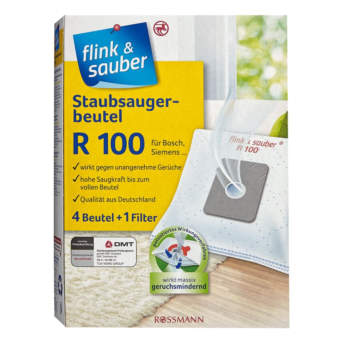 flink & sauber 4 stofzuigerzakken + 1 filter »R 100«