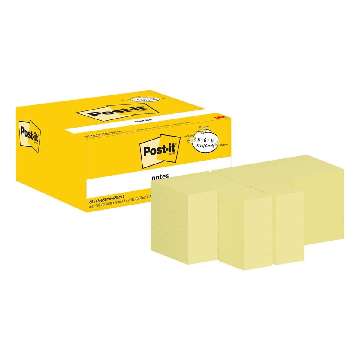 Set herkleefbare notes »Notes« verschillende maten, 6+6+12 stuks