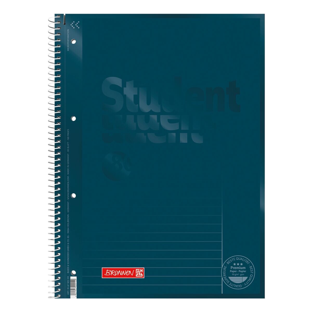 collegeblok Brunnen Premium Student Colour Code A4 gelinieerd, 80 bladen