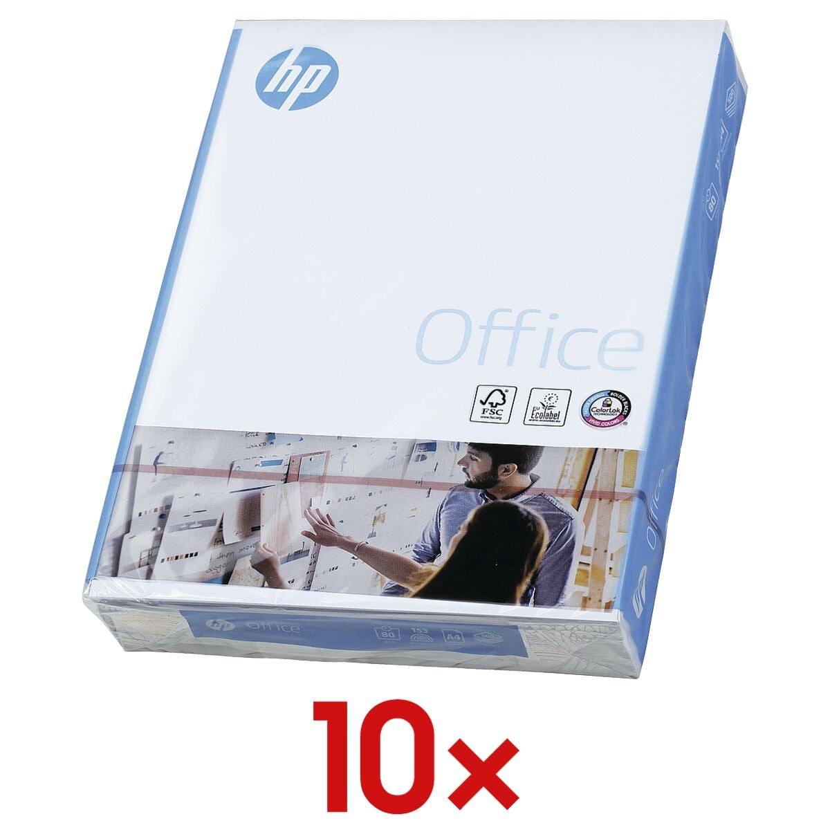 10x Multifunctioneel papier A4 HP Office - 5000 bladen (totaal), 80g/qm