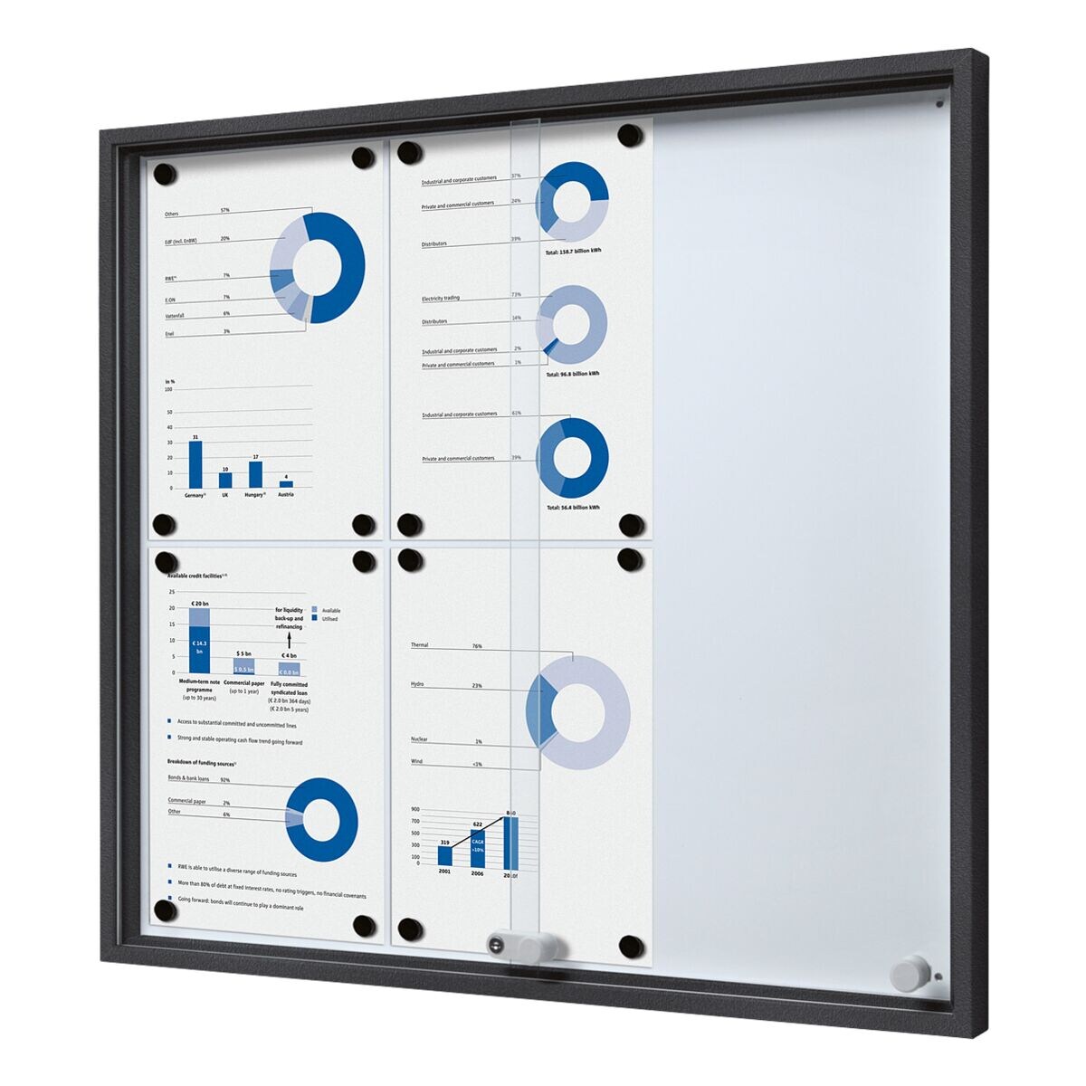 Showdown Displays Afsluitbare vitrinekast »SLIM« 6x A4