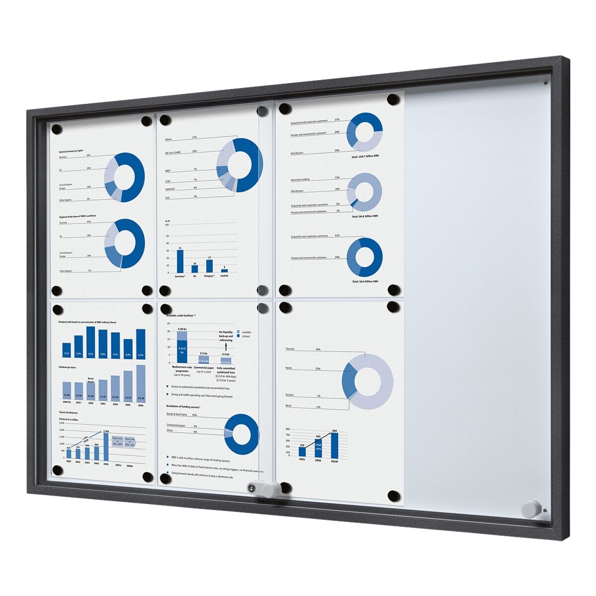 Showdown Displays Afsluitbare vitrinekast »SLIM« 8x A4 (A1)