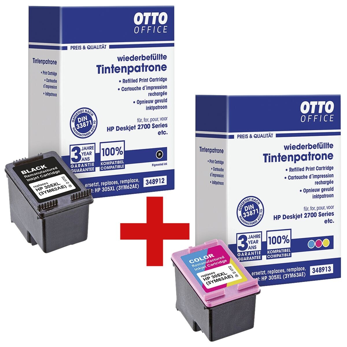 OTTO Office Inktpatronen vervangen Hewlett Packard »305 XL (3YM62AE + 3YM63AE)«