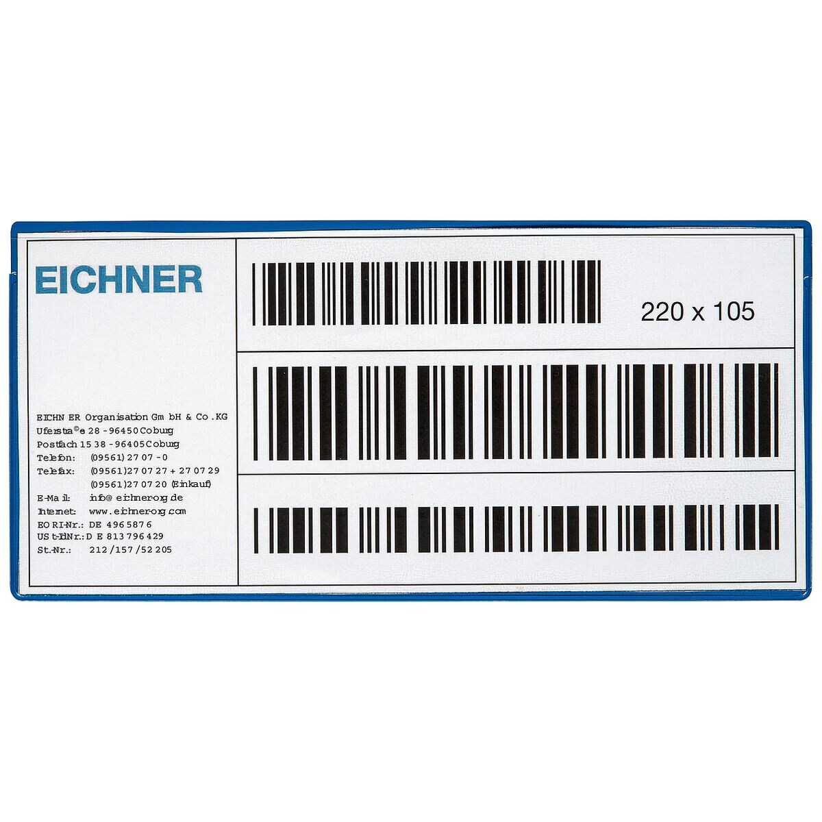 EICHNER 3x 10 PVC magnetische zakken - 220x105 mm