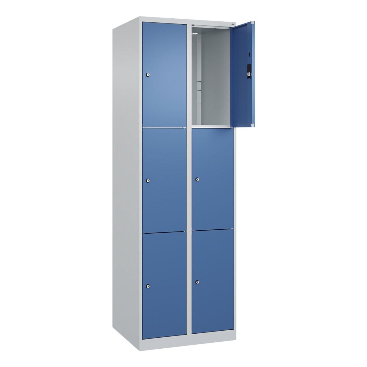 CP kast met kluisjes Classic Plus corpus lichtgrijs, 2x3, staal, vloerstaand, 60 x 185 cm
