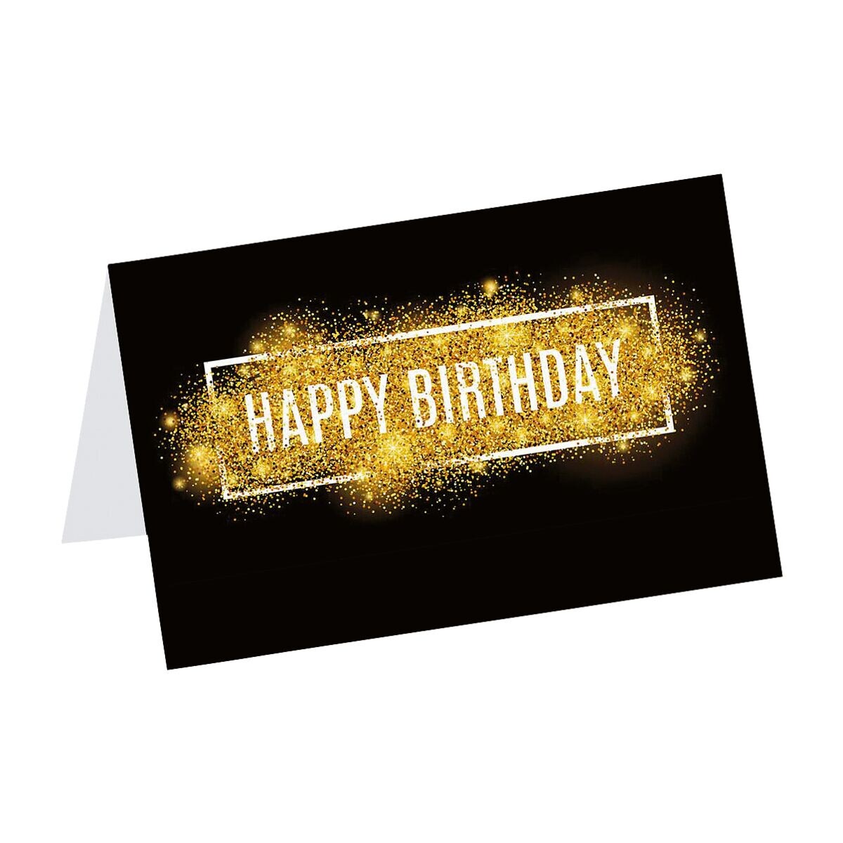verjaardagskaarten LUMA KARTENEDITION Happy Birthday gouden glitter, Speciaalformaat, met envelop, 1 stuk(s)