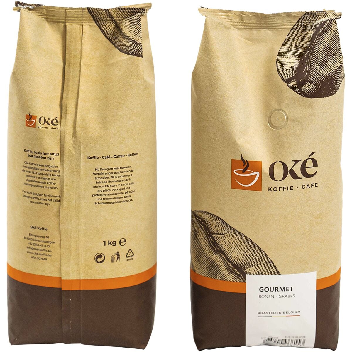Oké Koffie Gourmet koffiebonen 1000 g