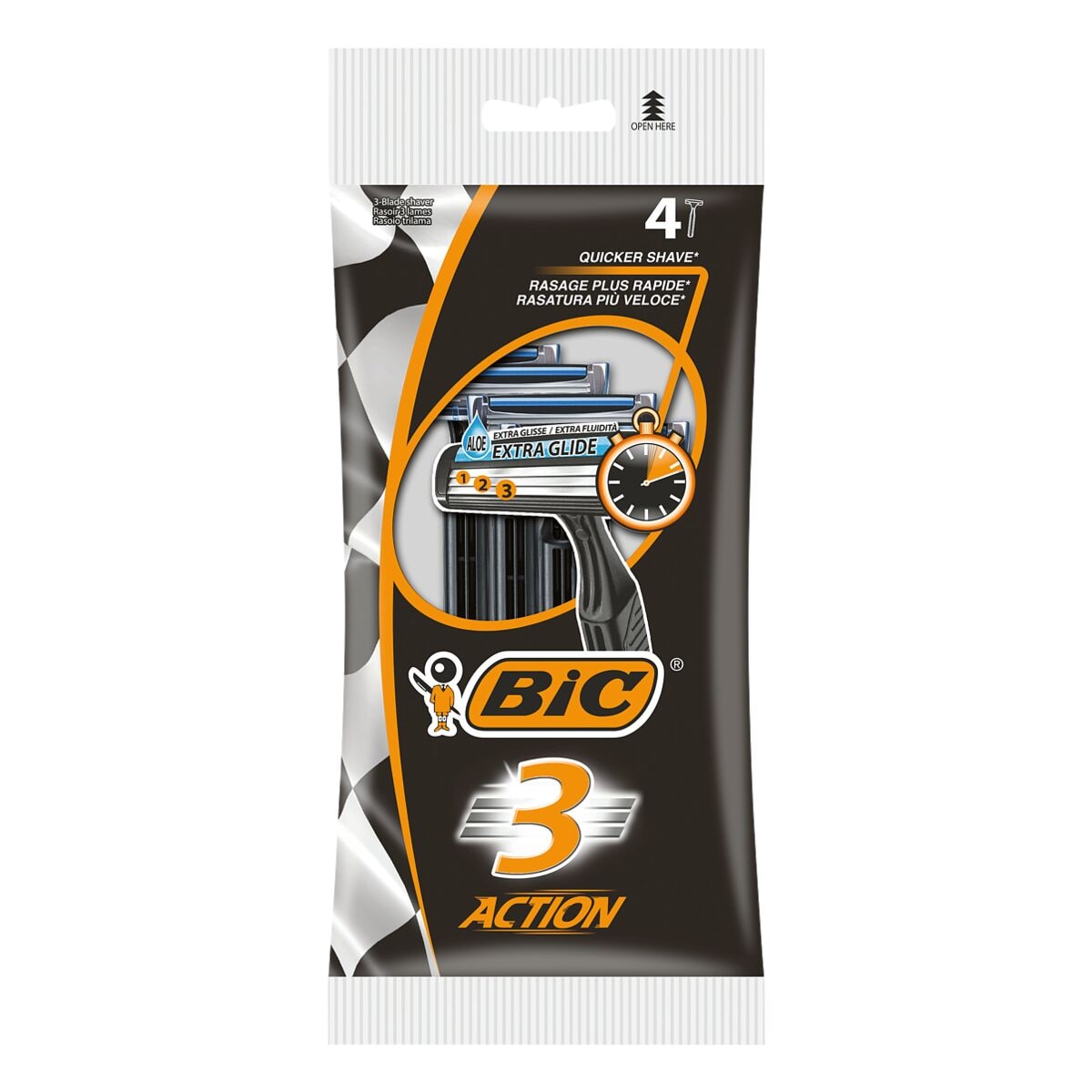 BIC Pak met 4 wegwerpscheermes »3 Action«