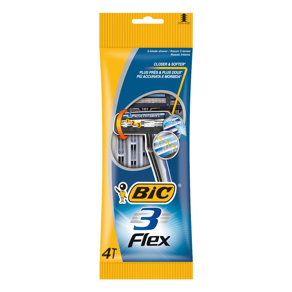 BIC Pak met 4 wegwerpscheermes »3 Flex«