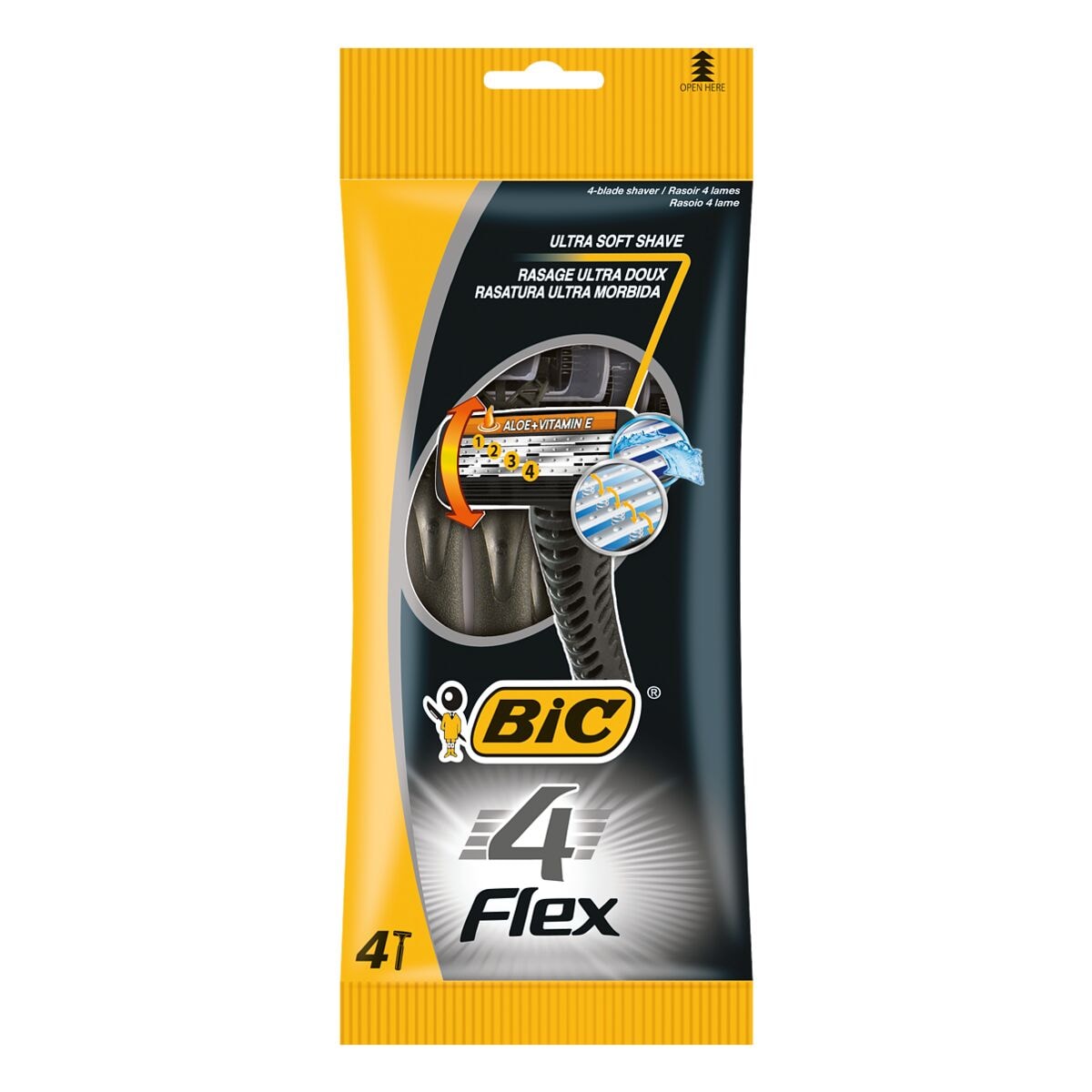 BIC Pak met 4 wegwerpscheermes »4 Flex«