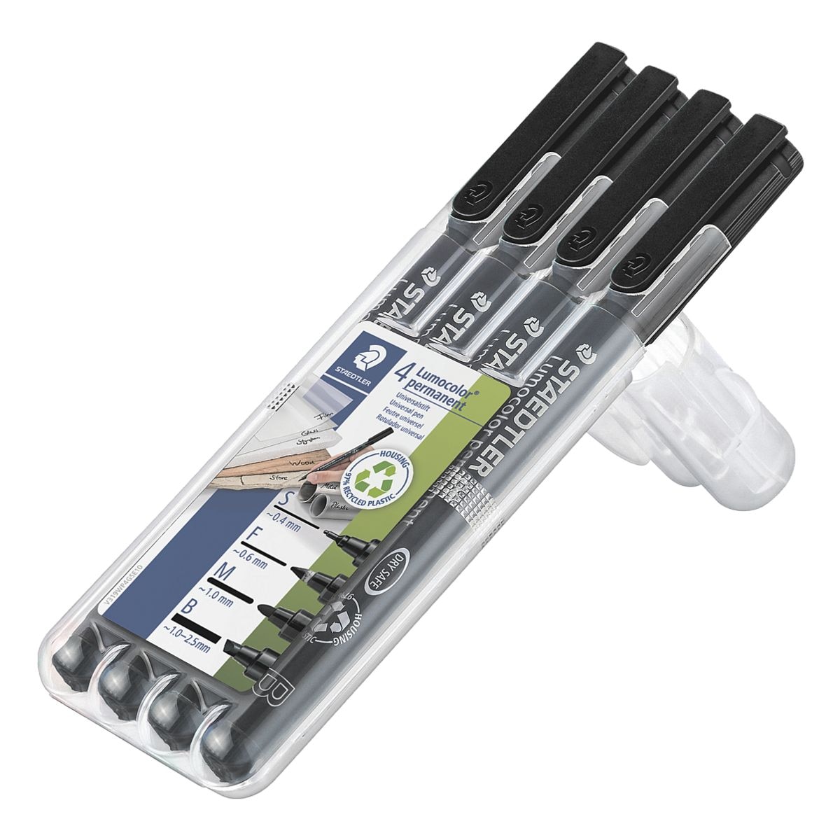 STAEDTLER Permanent-Marker Pak met 4 Lumocolor permanent (4 lijndiktes)