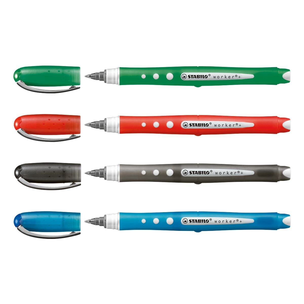 4x Rollerbalpen STABILO Worker Colorful +