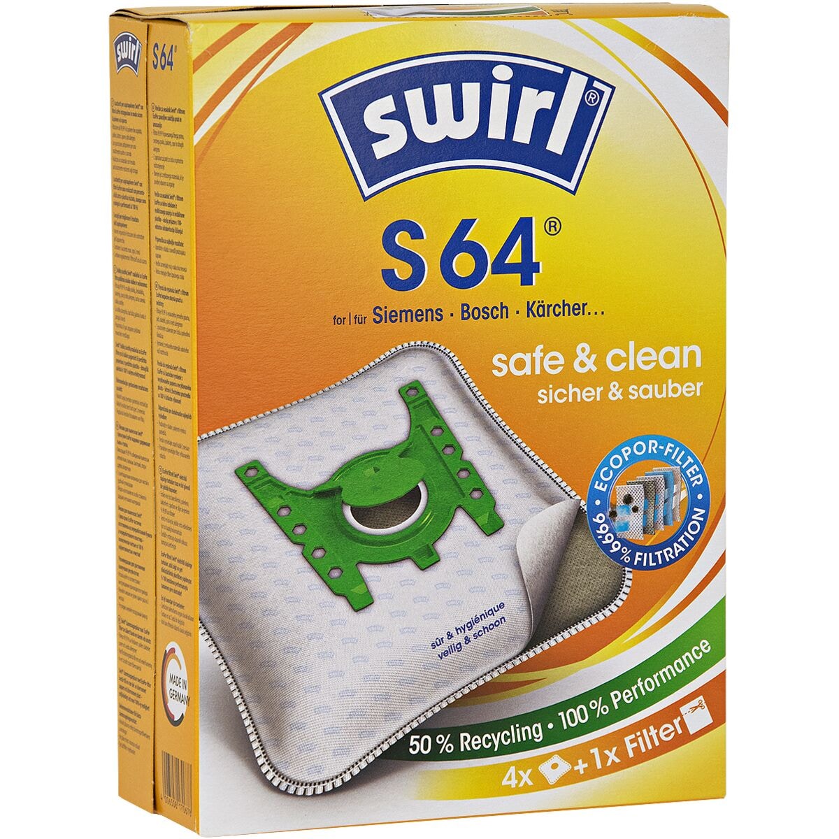Swirl Stofzuigerzakken S64 EcoPor®