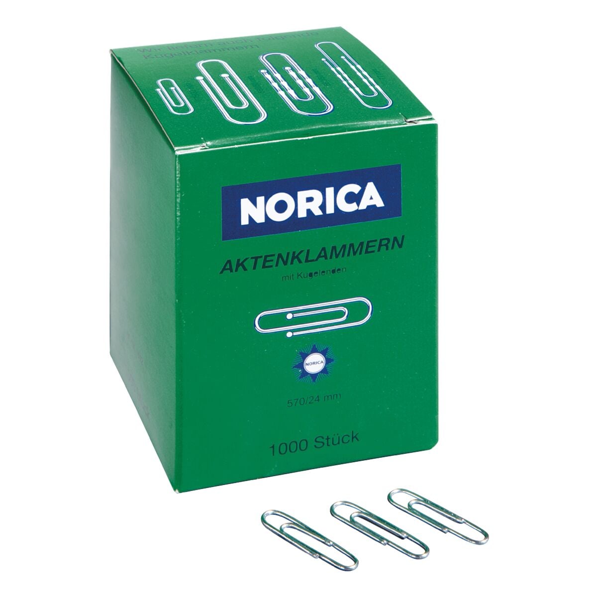 Norica Paperclips 24mm, zilverkleur, 1000 stuks