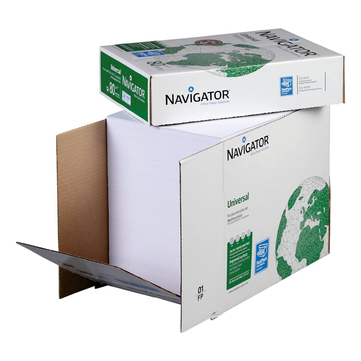 Maxi-box multifunctioneel printpapier A4 Navigator Universal - 2500 bladen (totaal)
