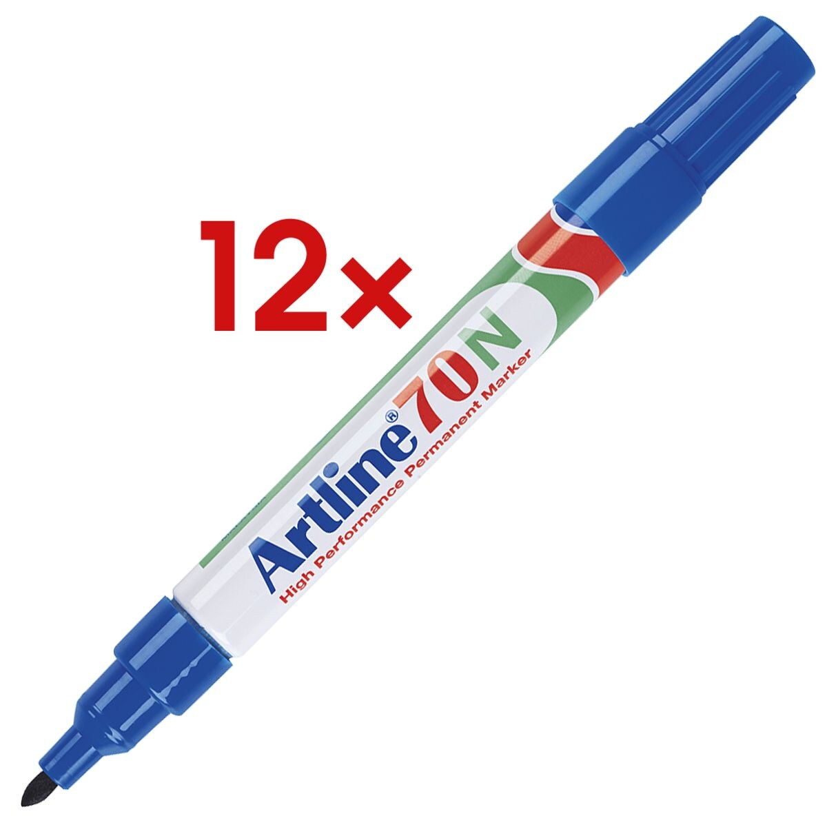 12x Artline Permanent-Marker 70N - ronde punt, Lijndikte 1,5 mm