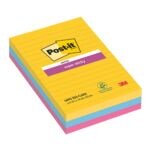 Blok herkleefbare notes Carnival Collection gelinieerd 152 x 101 mm, 3 stuks