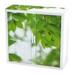 Kast met roldeuren motief groene blaadjes