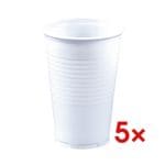 5x pak met 100 wegwerp bekers 0,2 l wit